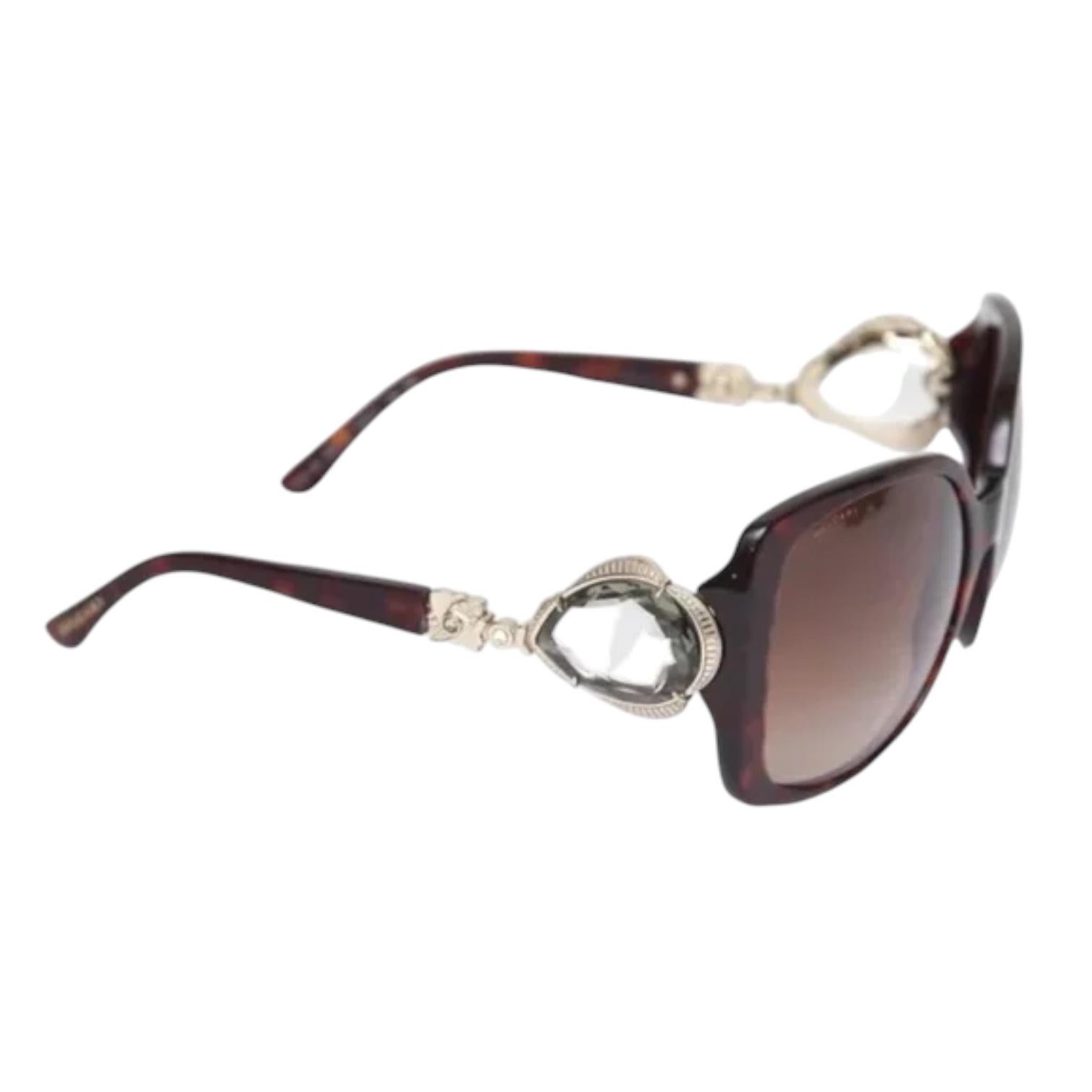 Gray BVLGARI Brown Gradient Crystal Sunglasses 8081-B For Sale