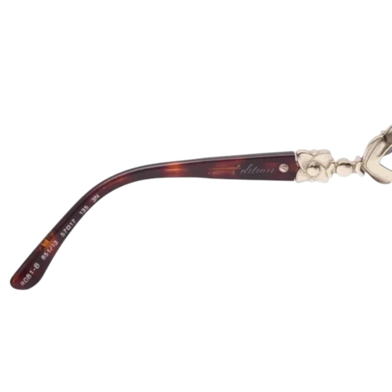 Women's BVLGARI Brown Gradient Crystal Sunglasses 8081-B For Sale