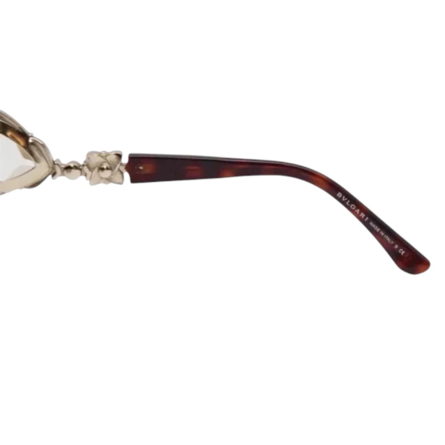 BVLGARI Brown Gradient Crystal Sunglasses 8081-B For Sale 1