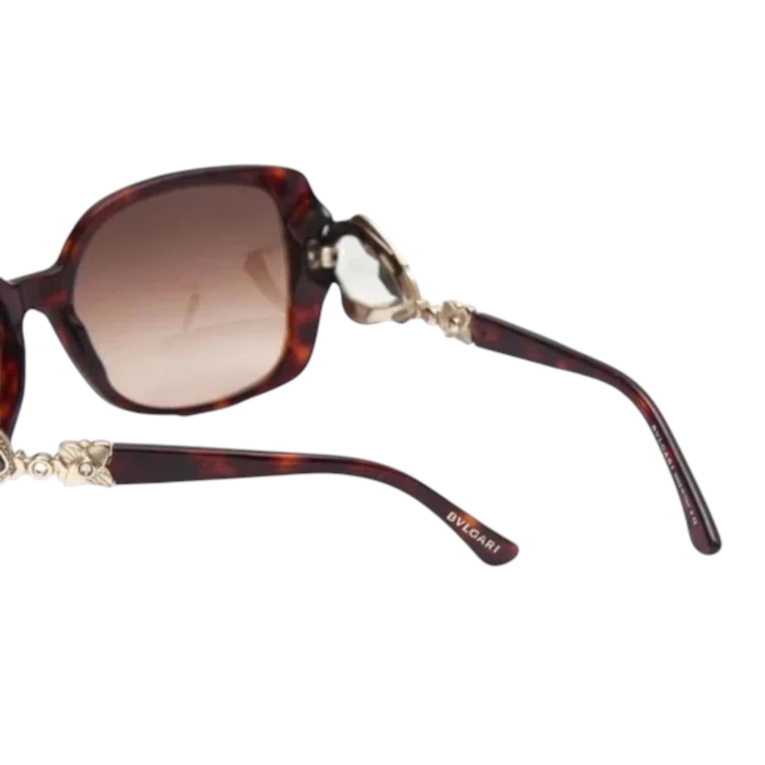 BVLGARI Brown Gradient Crystal Sunglasses 8081-B For Sale 3