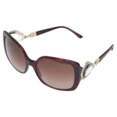 BVLGARI Brown Gradient Crystal Sunglasses 8081-B