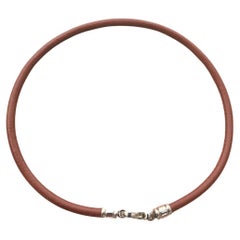 BVLGARI Brown Leather Cord Choker Necklace