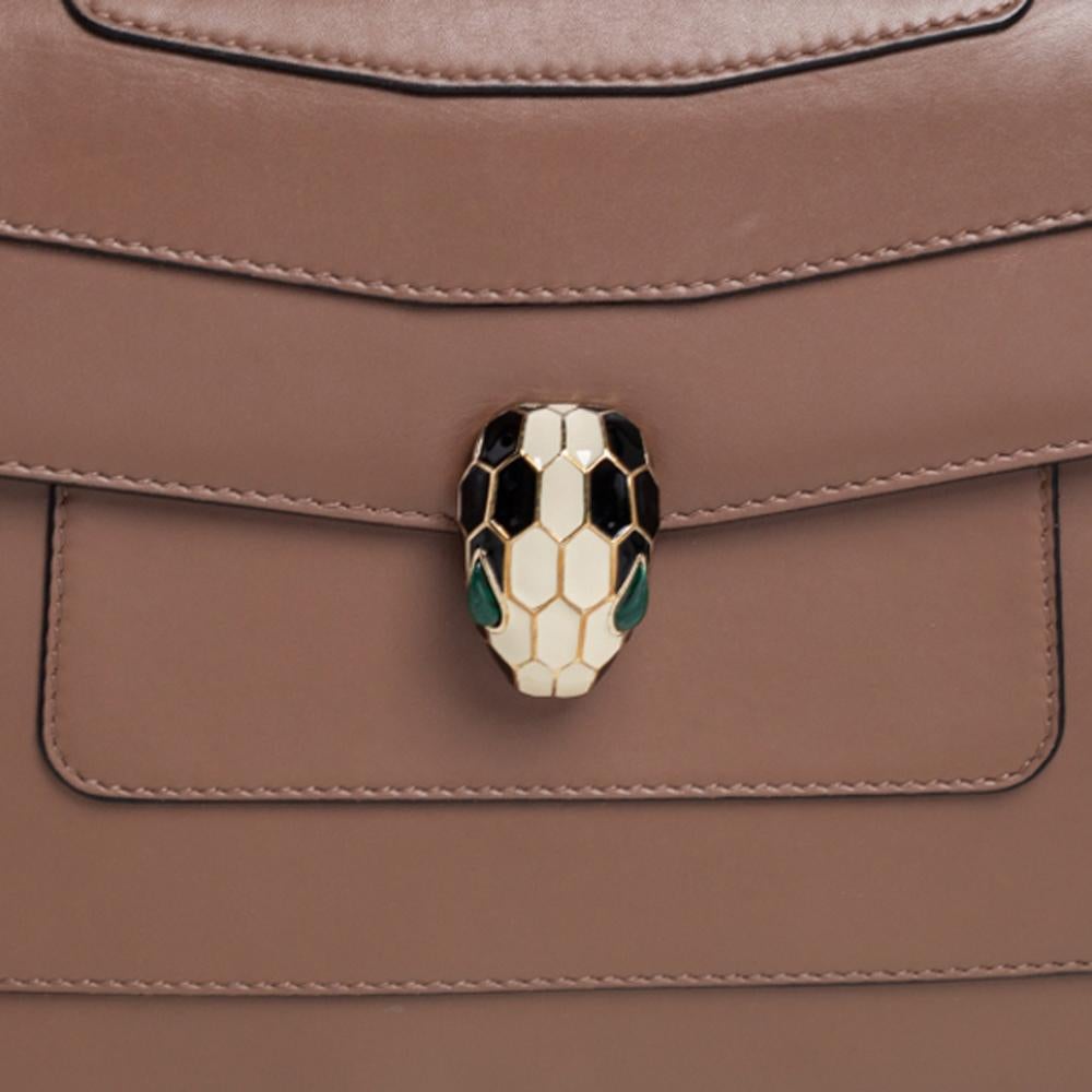 Bvlgari Braunes Leder Medium Serpenti Forever Umhängetasche 9