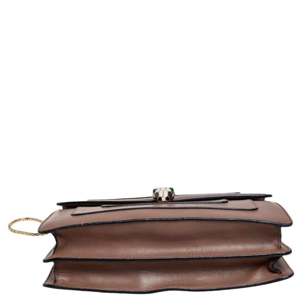Bvlgari Braunes Leder Medium Serpenti Forever Umhängetasche 1