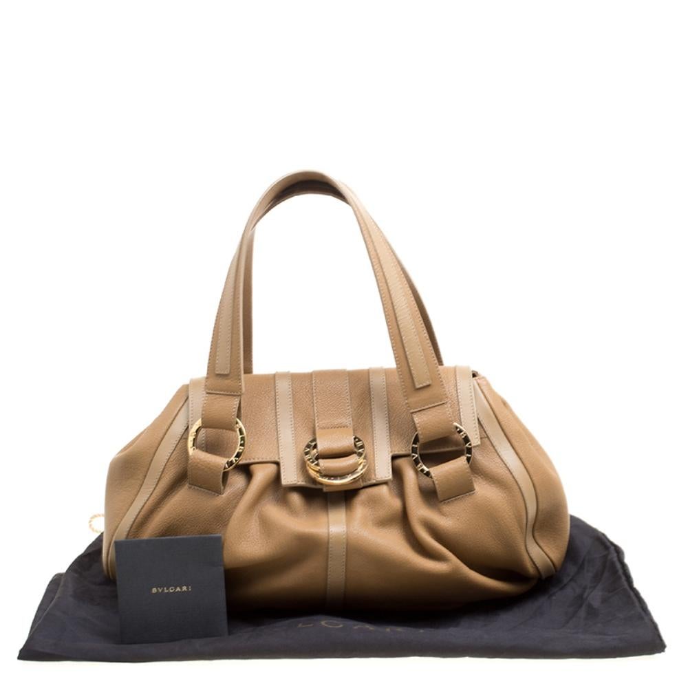 Bvlgari Brown Leather Polly Satchel 8