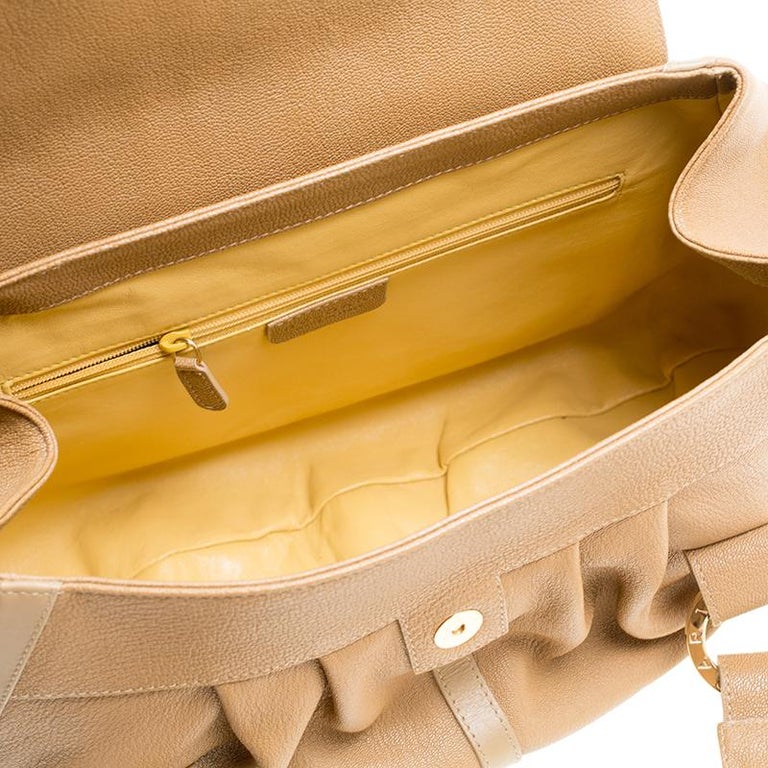 Bvlgari Brown Leather Polly Satchel For Sale at 1stDibs