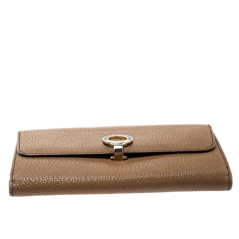 Women's Bvlgari Brown Leather Trifold Wallet