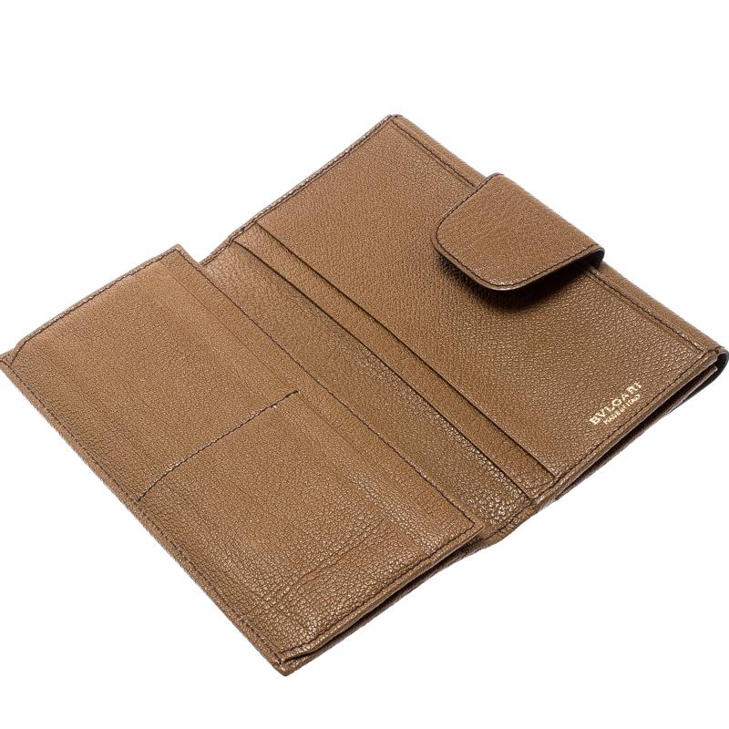 Bvlgari Brown Leather Trifold Wallet 2