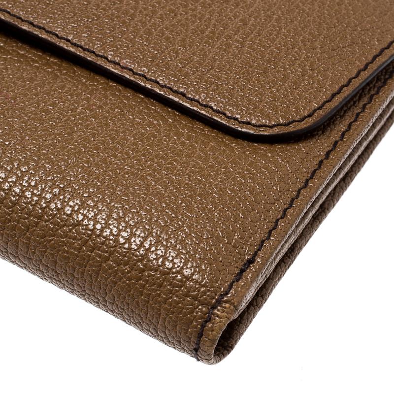Bvlgari Brown Leather Trifold Wallet 4