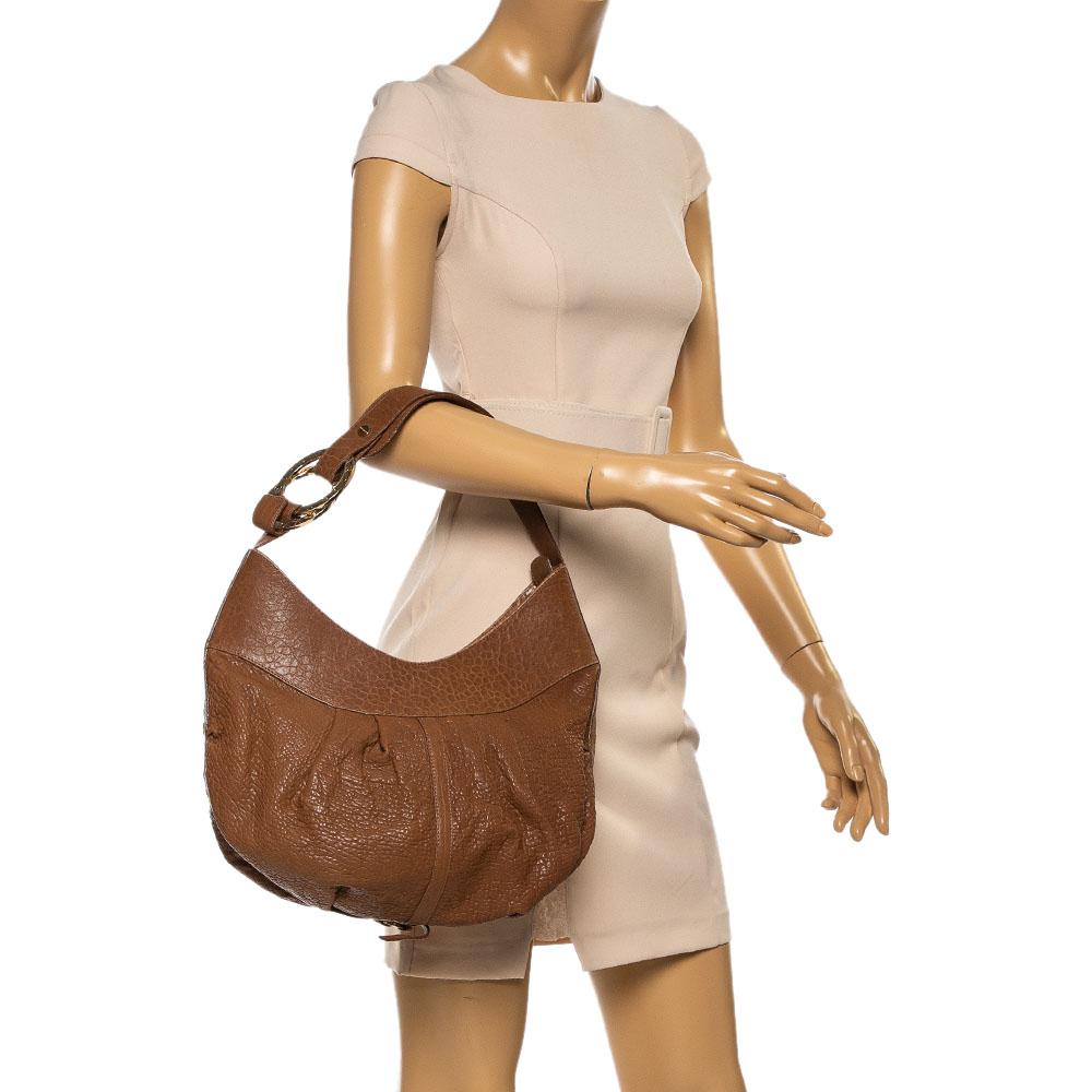 brown pleated bag