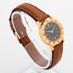 Bvlgari Buglari BB 23 GL Ladies Wristwatch. 18ct Yellow Gold, Black Dial, c2000.