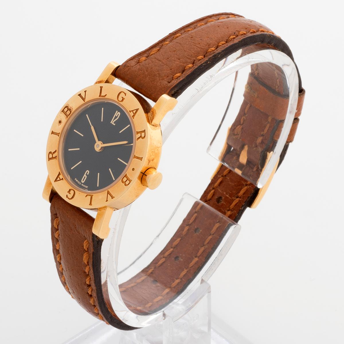 Bvlgari Buglari BB 23 GL Montre-bracelet pour dames. Or jaune 18ct, cadran noir, c2000. Excellent état - En vente à Canterbury, England