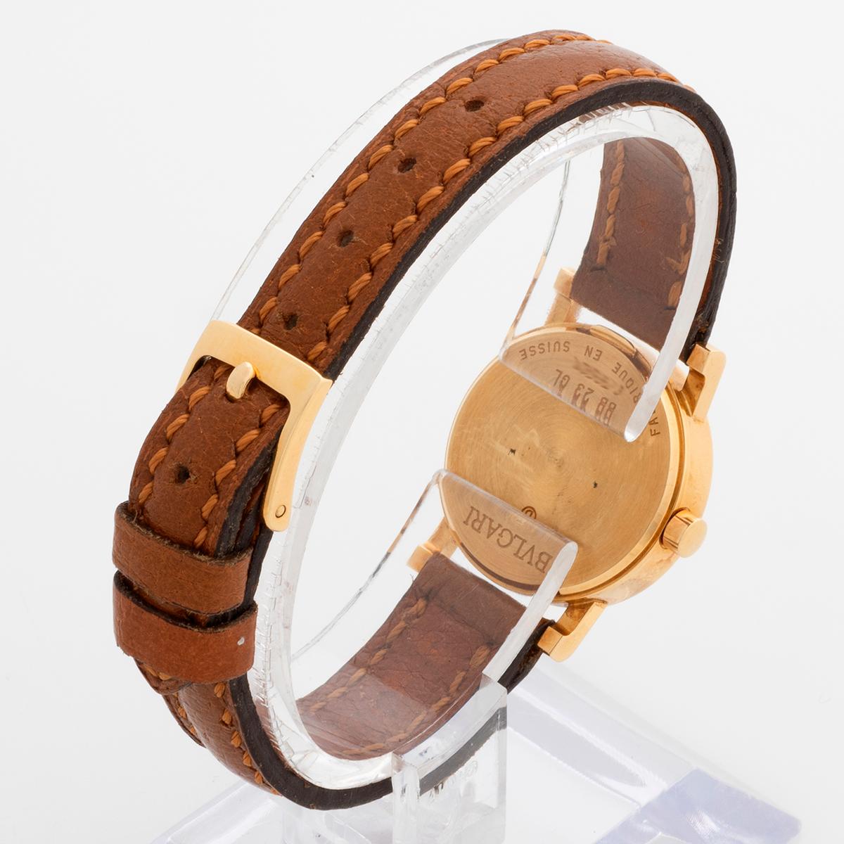 Bvlgari Buglari BB 23 GL Montre-bracelet pour dames. Or jaune 18ct, cadran noir, c2000. Unisexe en vente