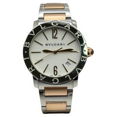 BVLGARI Bulgari 102266 White Dial 18K Rose Gold Stainless Steel Box Paper