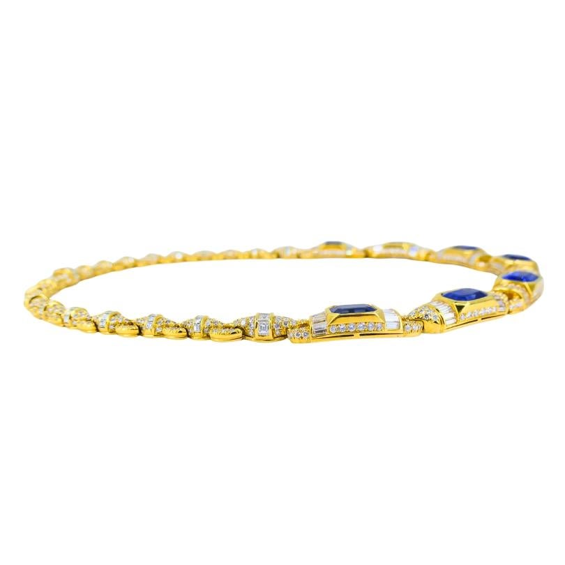 Bvlgari Bulgari Collar de Oro de 18k Diamantes Sri Lanka Zafiros No Heat 39,77 Cts en venta 4