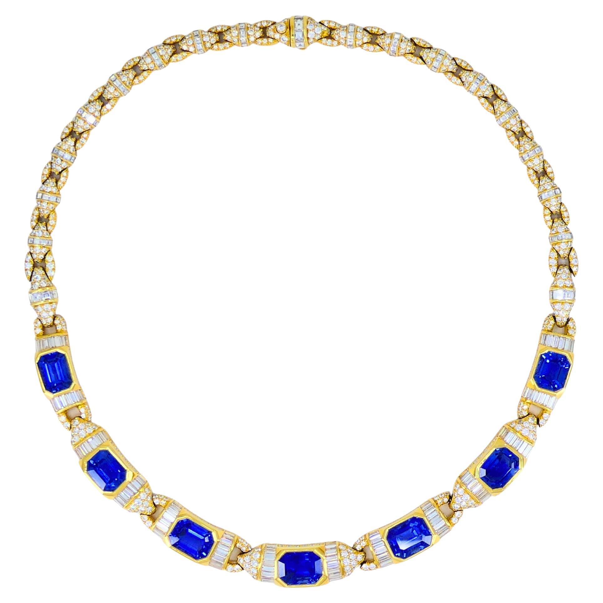 Bvlgari Bulgari Collana in oro 18k Diamanti Sri Lanka Zaffiri Senza Calore 39,77 Carati