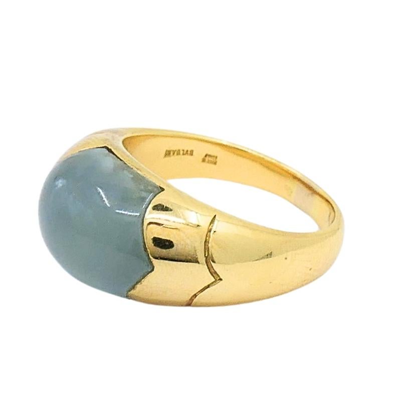 Women's Bvlgari Bulgari 18k Gold Ring Aquamarine For Sale