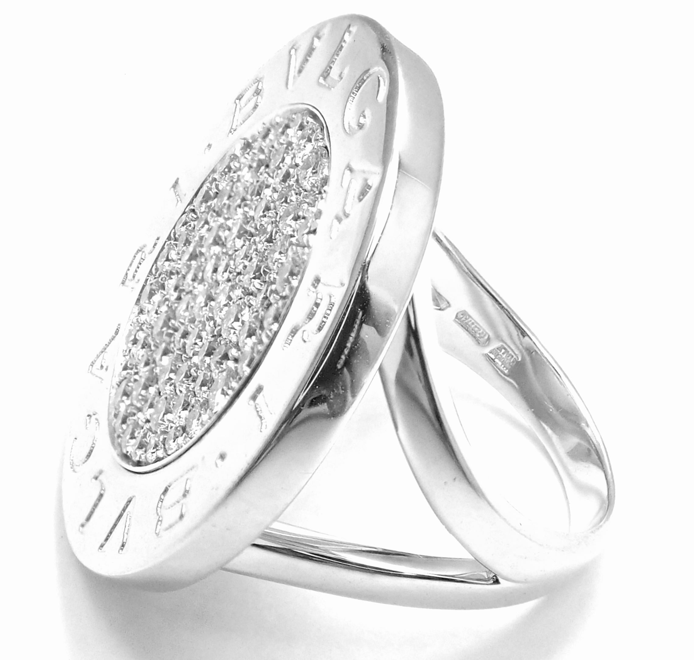 Bvlgari Bulgari, bague en or blanc 18 carats et diamants Unisexe en vente