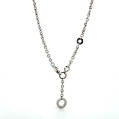 Bvlgari Bulgari 18K White Gold Onyx Circle Motif Necklace 19" 33g