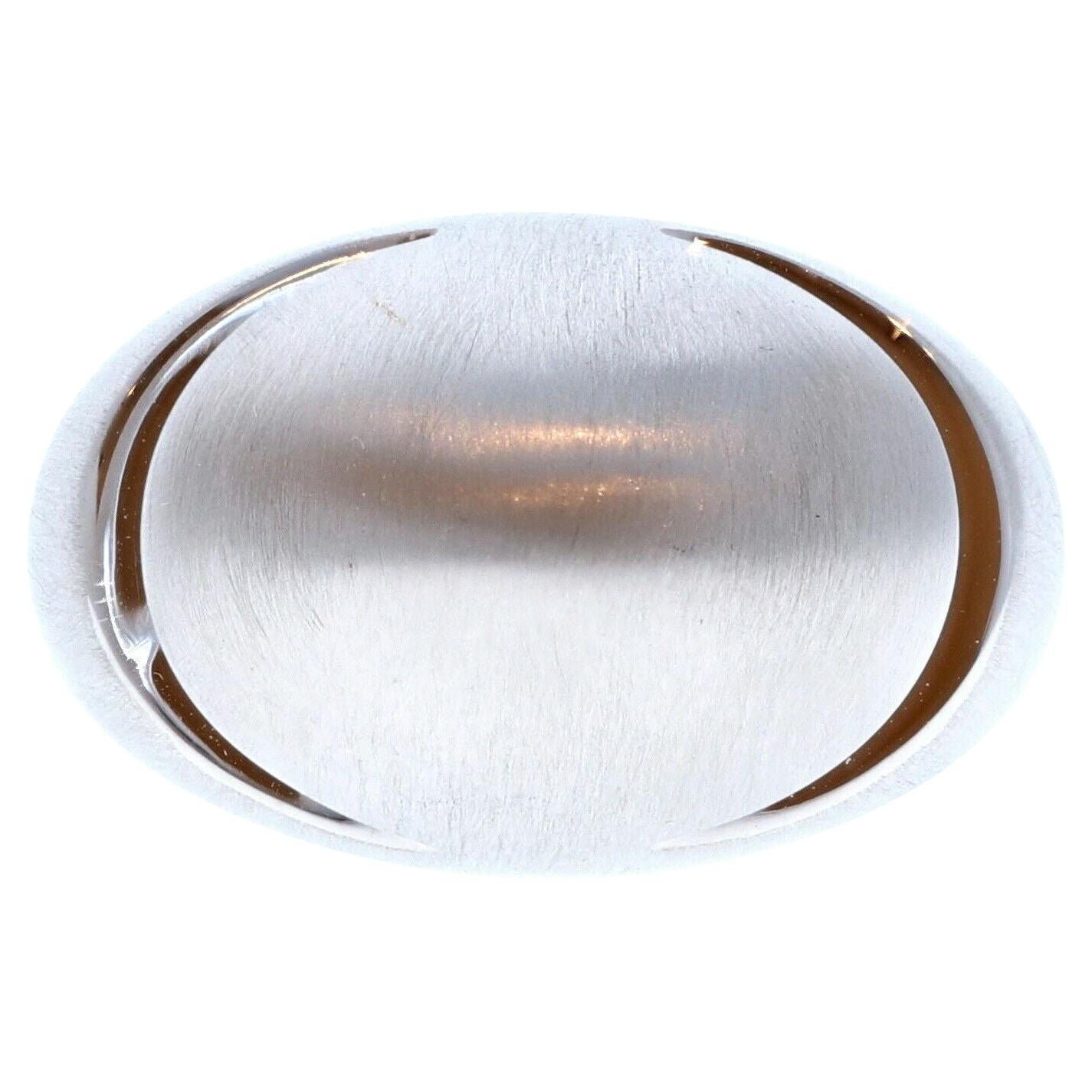 Bvlgari Bulgari 18k White Gold Textured Dome Ring 9.8g For Sale
