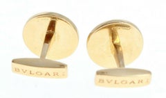 Bvlgari Bulgari 18k Yellow Gold & Diamond Cufflinks 13g