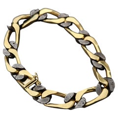 Bvlgari Bulgari 18k Yellow Gold Iron Link Bracelet 7.5" rare Vintage Figaro Curb