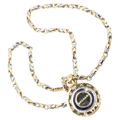 Bvlgari Bulgari 18k Yellow Gold Steel Diamond Horoscope Zodiac Pendant Necklace