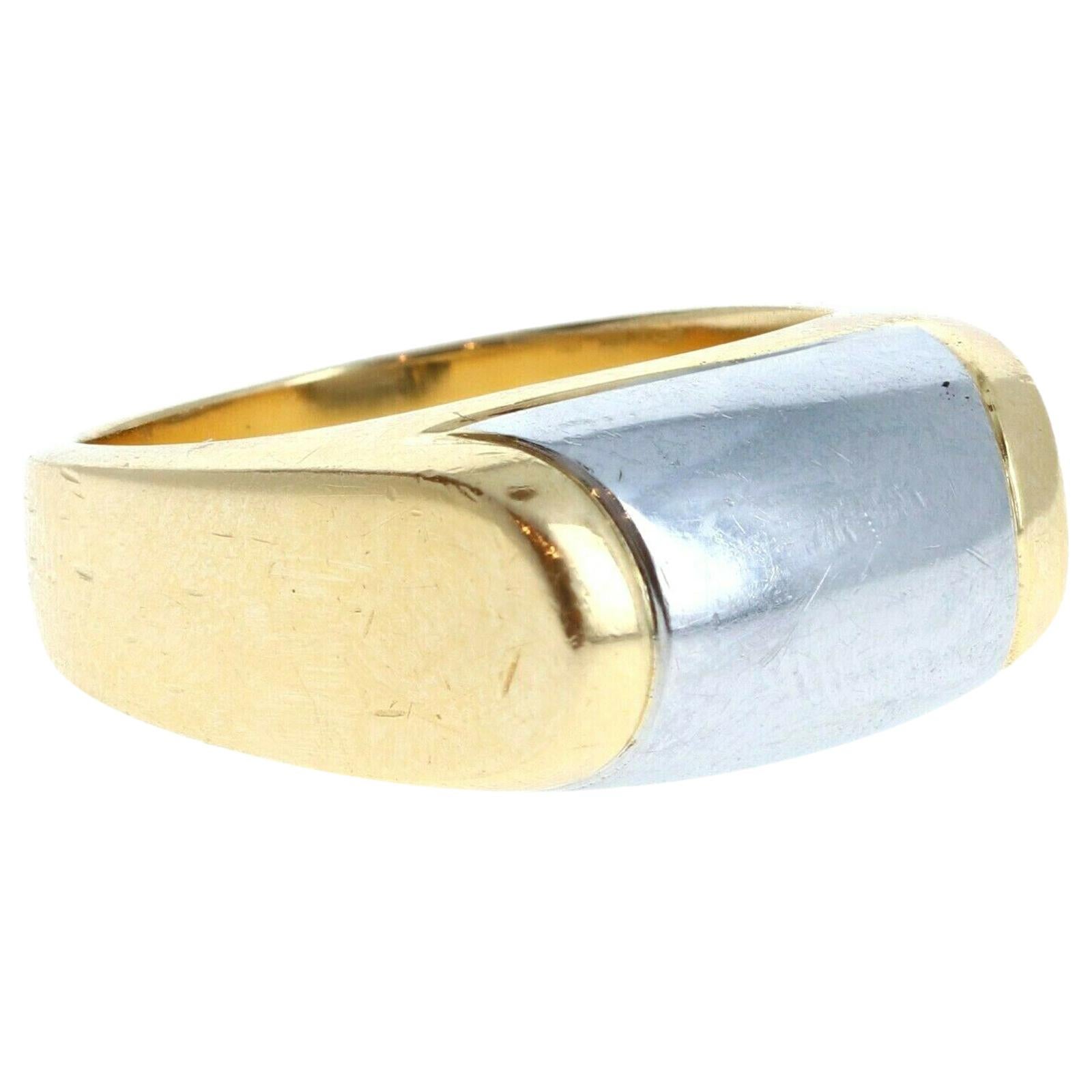 Bvlgari Bulgari 18k Yellow & White Gold Tronchetto Ring 8.4g For Sale