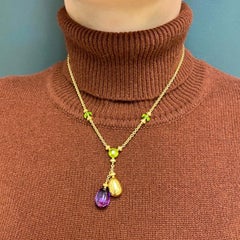 Bvlgari Bulgari 88 Club 18K Gold Amethyst Peridot Necklace