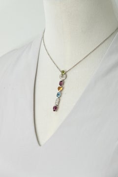 Bvlgari Bulgari Allegra 18K WG Multi-colored Gem and Diamond Pendant Necklace
