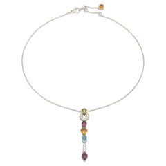 Bvlgari Bulgari Allegra 18K WG Multi-colored Gem and Diamond Pendant Necklace