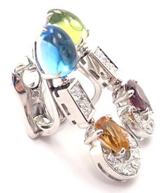 Bvlgari Bulgari Allegra Diamond Peridot Topaz Citrine White Gold Earrings