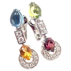 Bvlgari Bulgari Allegra Diamond Peridot Topaz Citrine White Gold Earrings