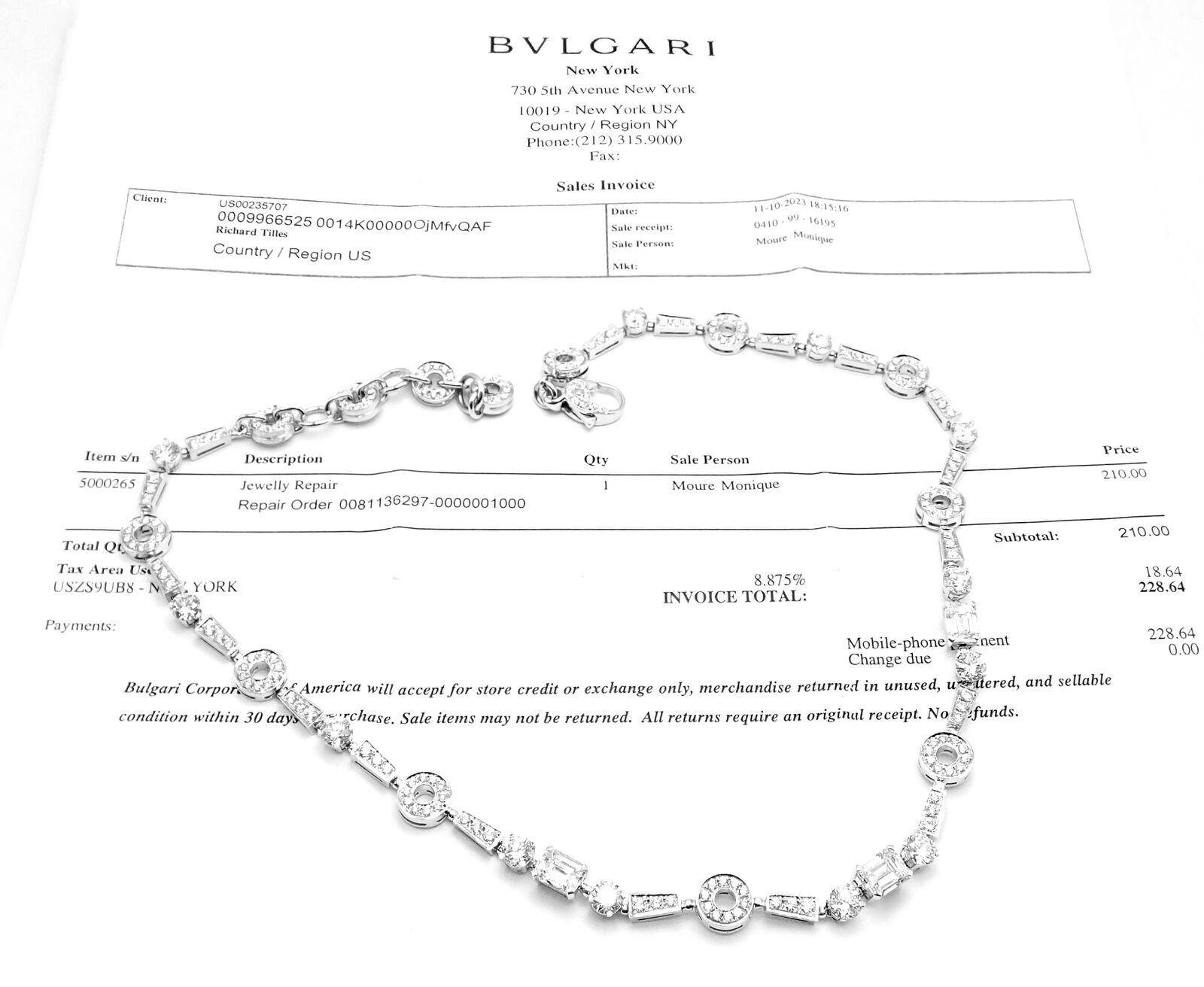 Bvlgari Bulgari Allegra Diamond White Gold Tennis Necklace 2