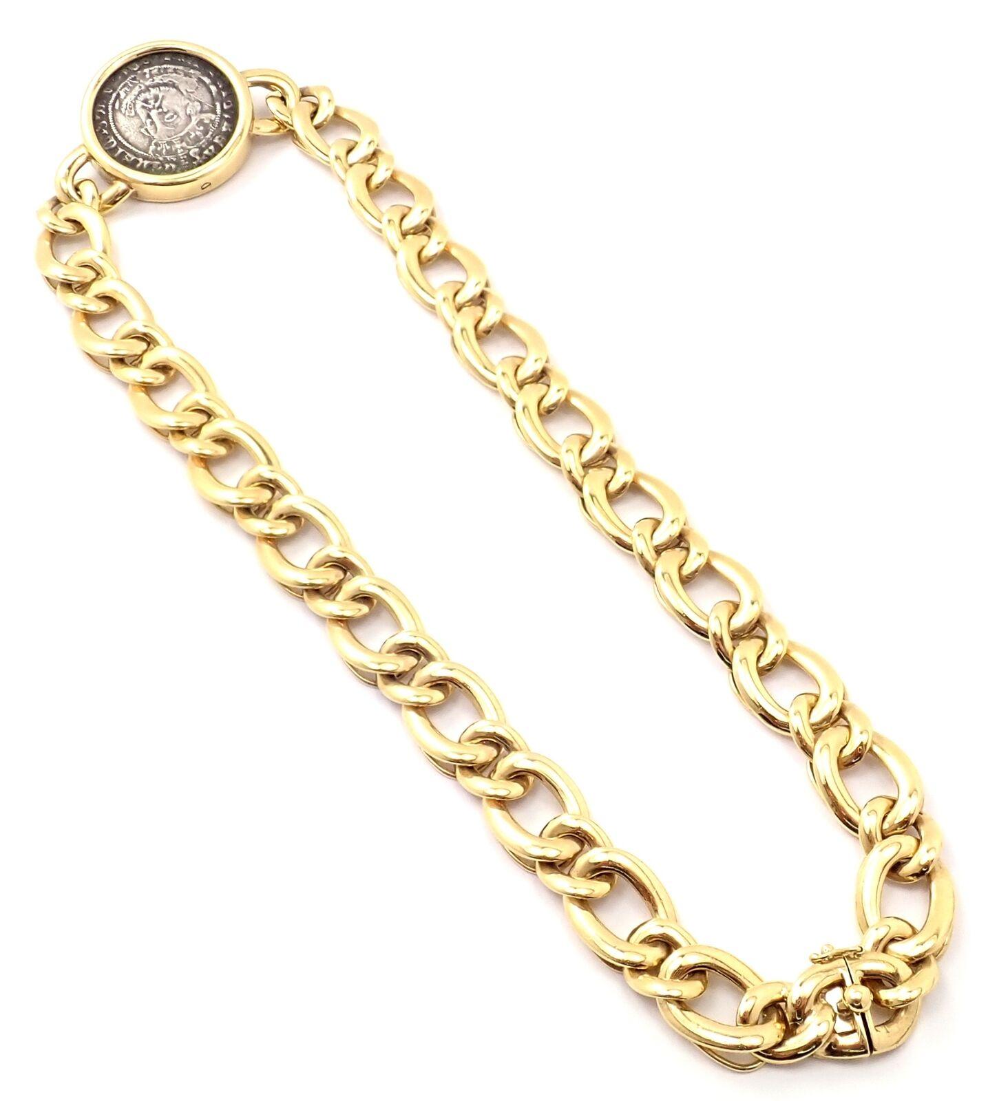 Bvlgari Bulgari Ancient Coin Monete Yellow Gold Link Necklace 3