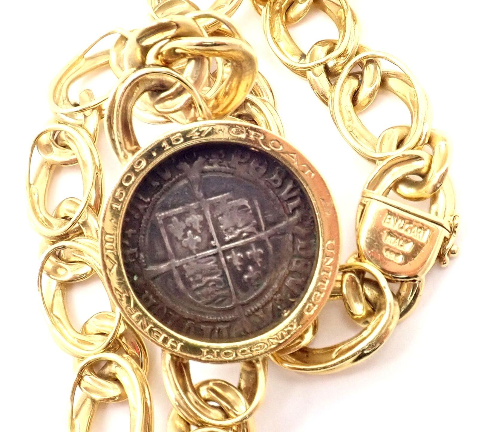 Bvlgari Bulgari Ancient Coin Monete Yellow Gold Link Necklace 4