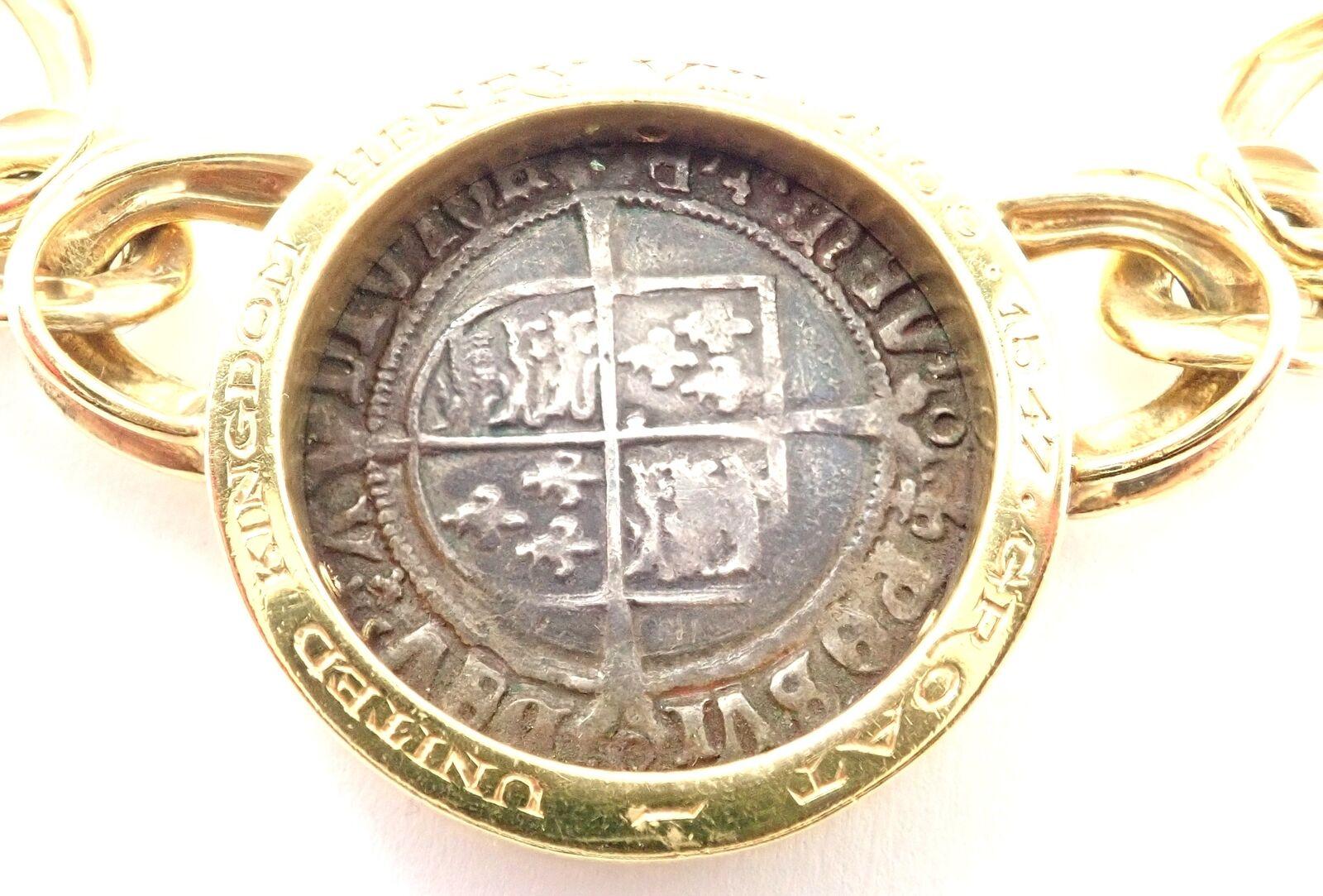 Bvlgari Bulgari Ancient Coin Monete Yellow Gold Link Necklace In Excellent Condition In Southampton, PA