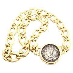 Bvlgari Bulgari Ancient Coin Monete Yellow Gold Link Necklace