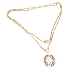 Bvlgari Bulgari Antique Coin Monete 38" Long Yellow Gold Link Chain Necklace