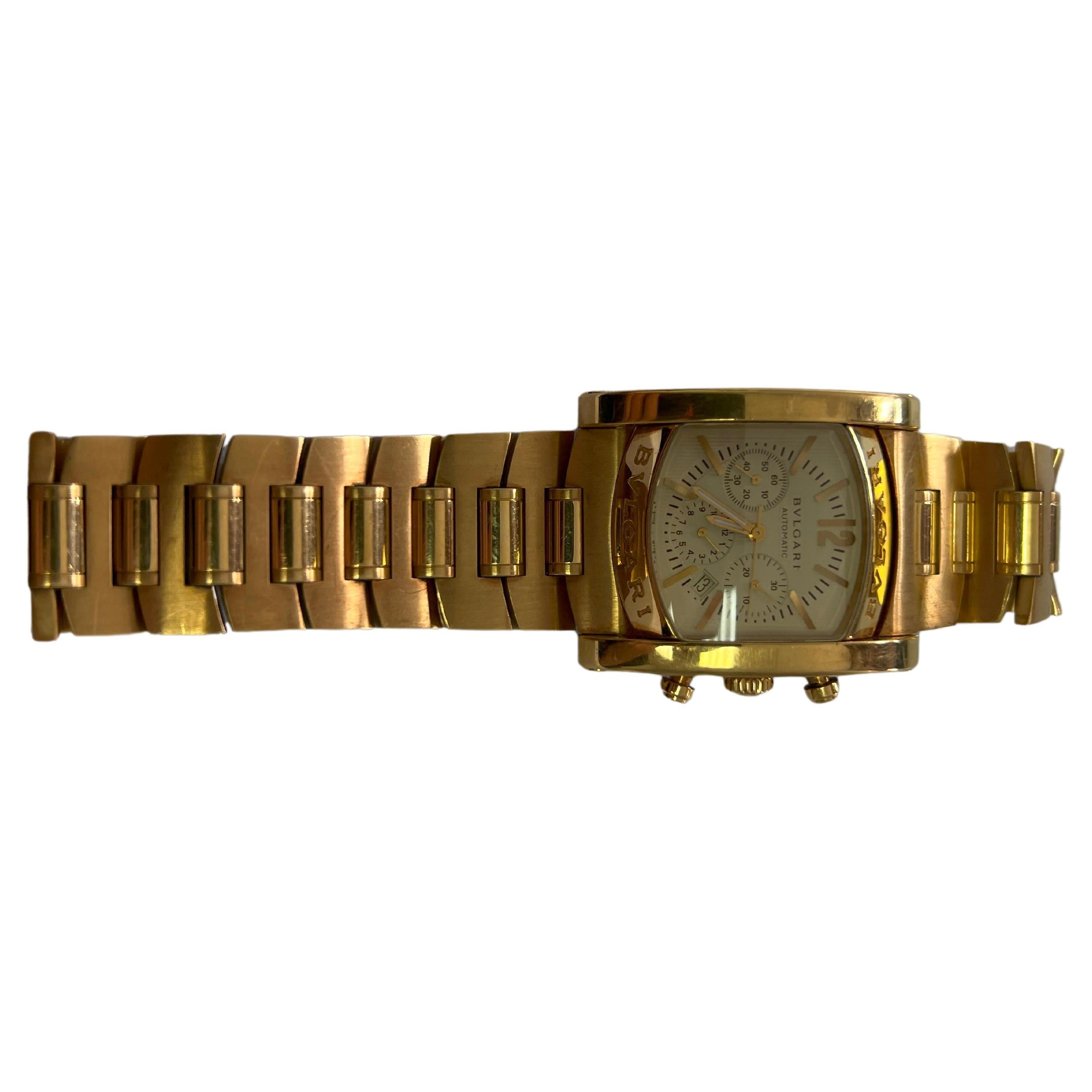 Bvlgari Bulgari Assioma 18 Karat Yellow Gold Large Dial Watch - 209 Grams - 8 inches length
Great Condition
Please take a close look at the photos of the back dial for all engravings and hallmarks