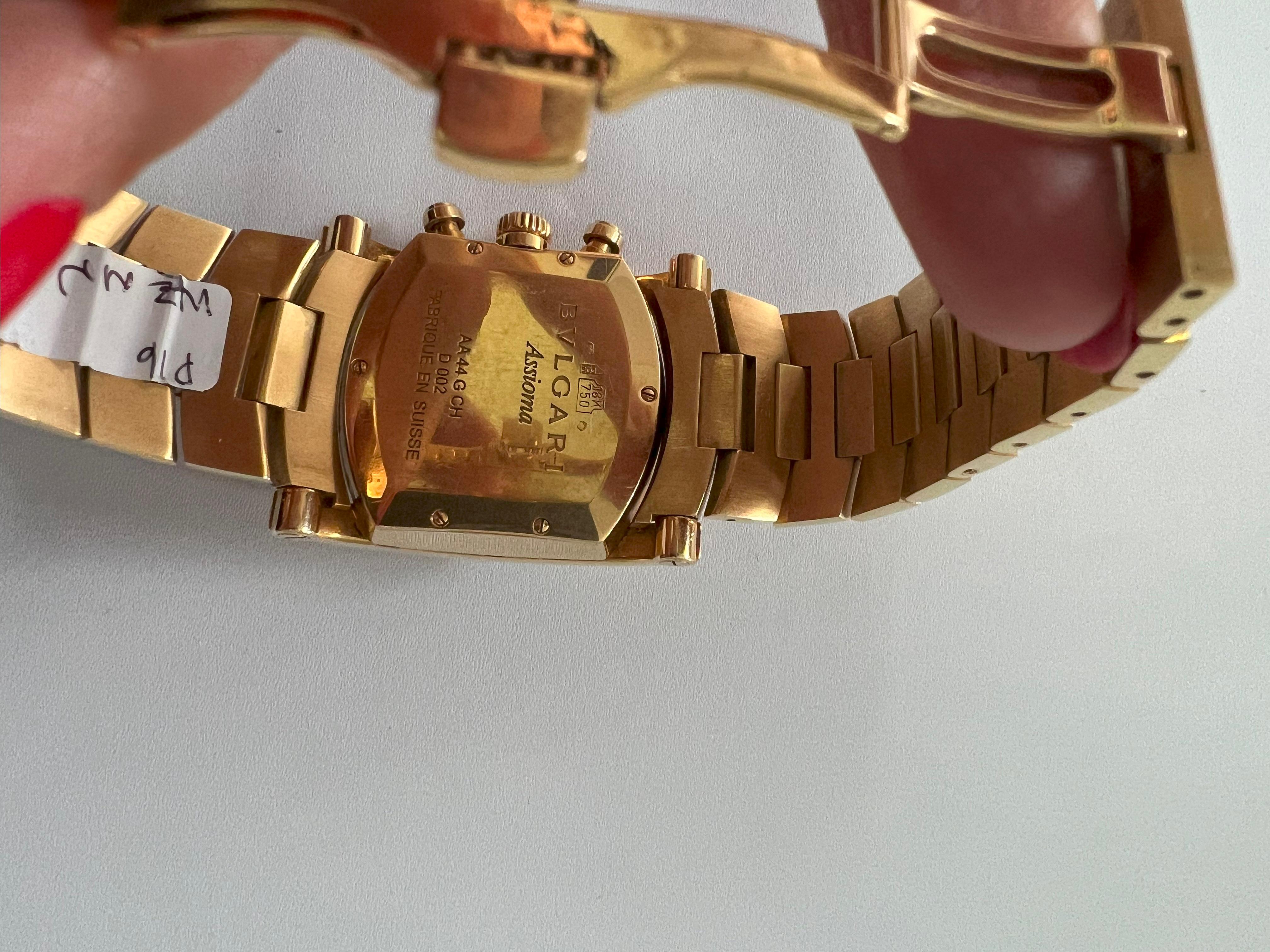 Men's Bvlgari Bulgari Assioma 18 Karat Yellow Gold Large Dial Watch  For Sale