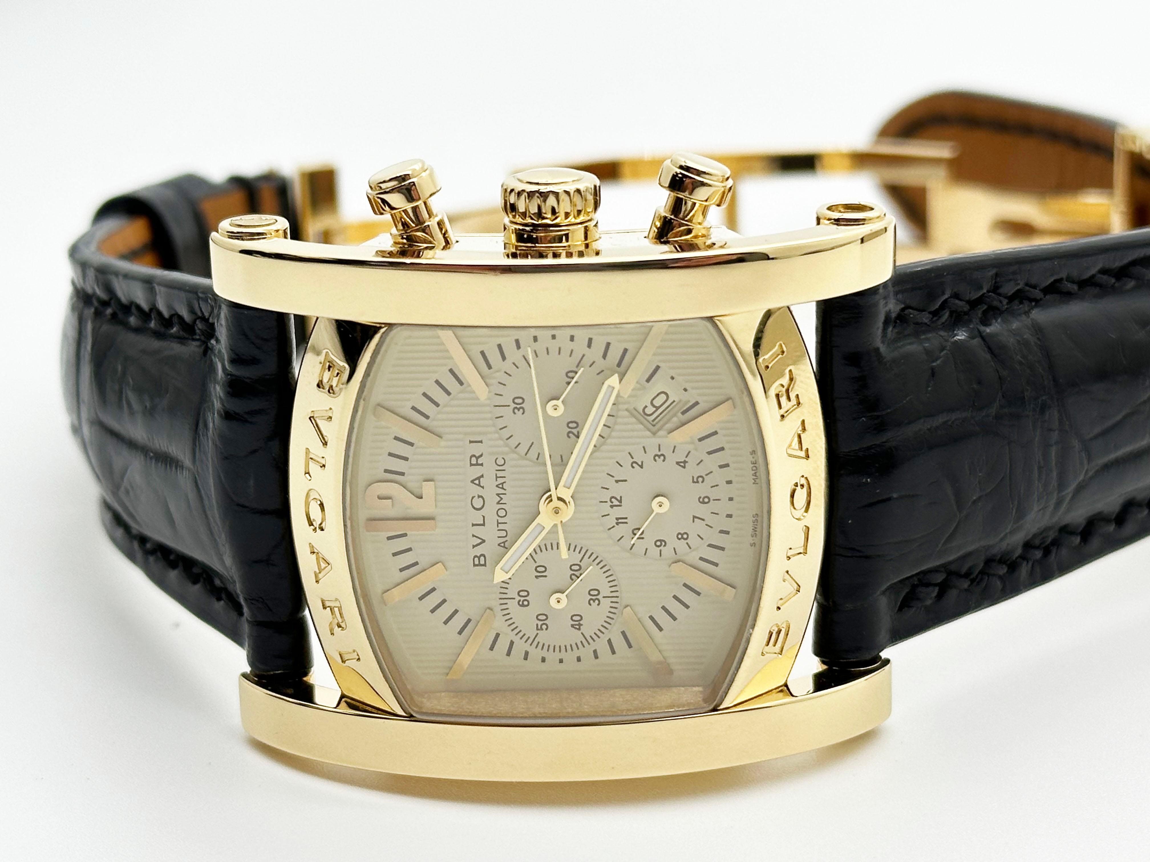  Bvlgari Montre homme Bvlgari Assioma AA44 G CH Chronographe Or jaune 18 carats Pour hommes 