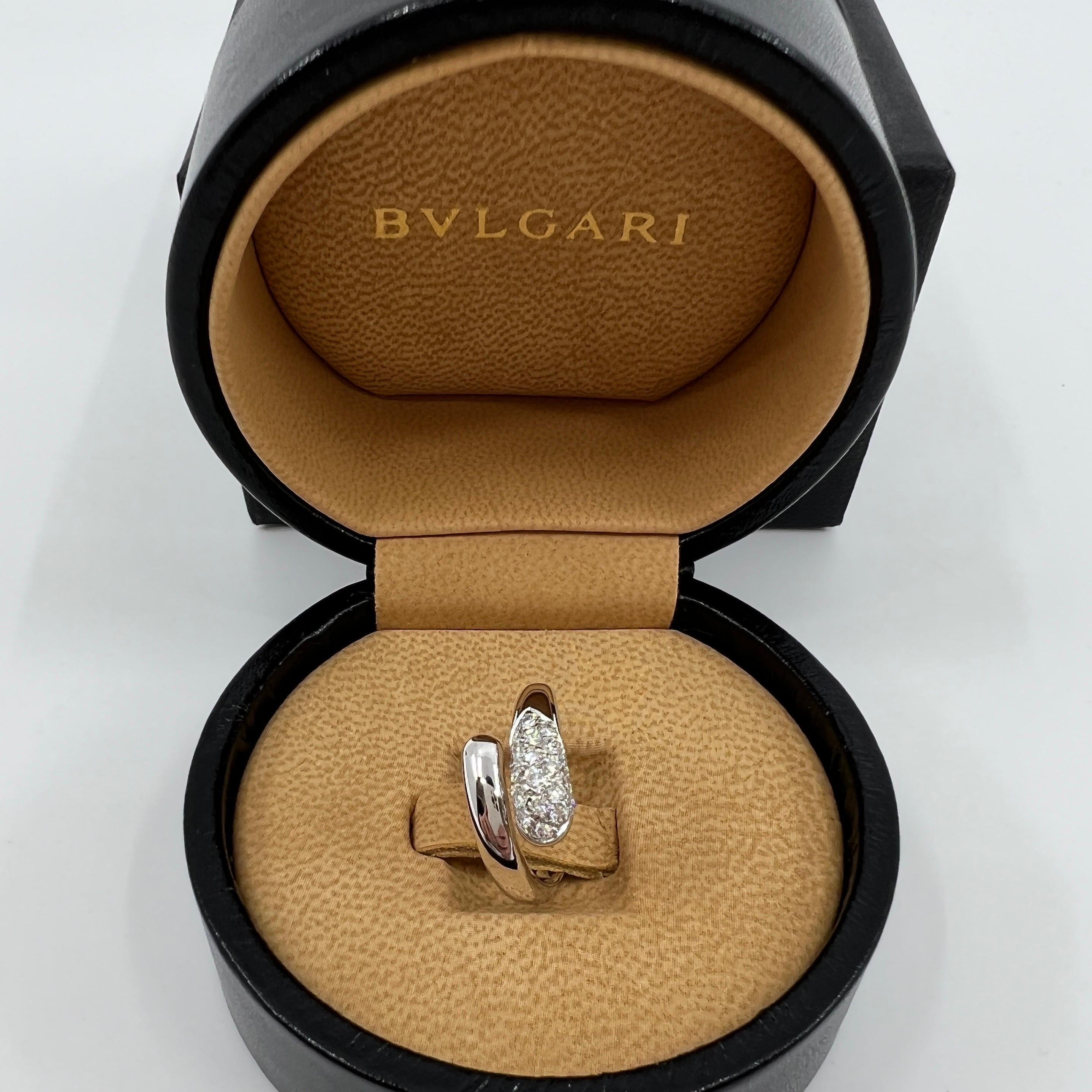 Bvlgari Bulgari Astrae Diamond Pave 18k White Gold Ring with Box 4