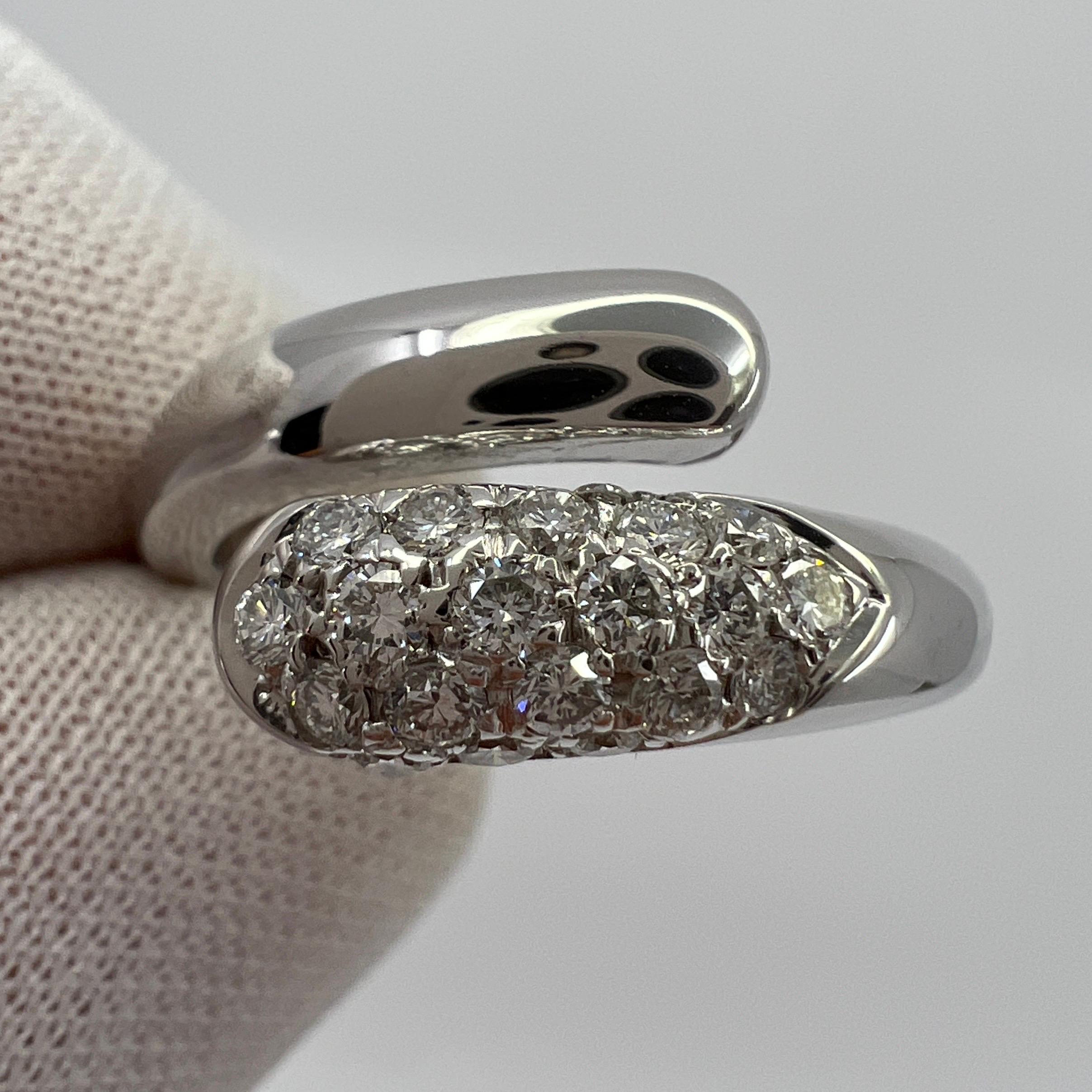 Bvlgari Bulgari Astrae Diamond Pave 18k White Gold Ring with Box In Good Condition In Birmingham, GB