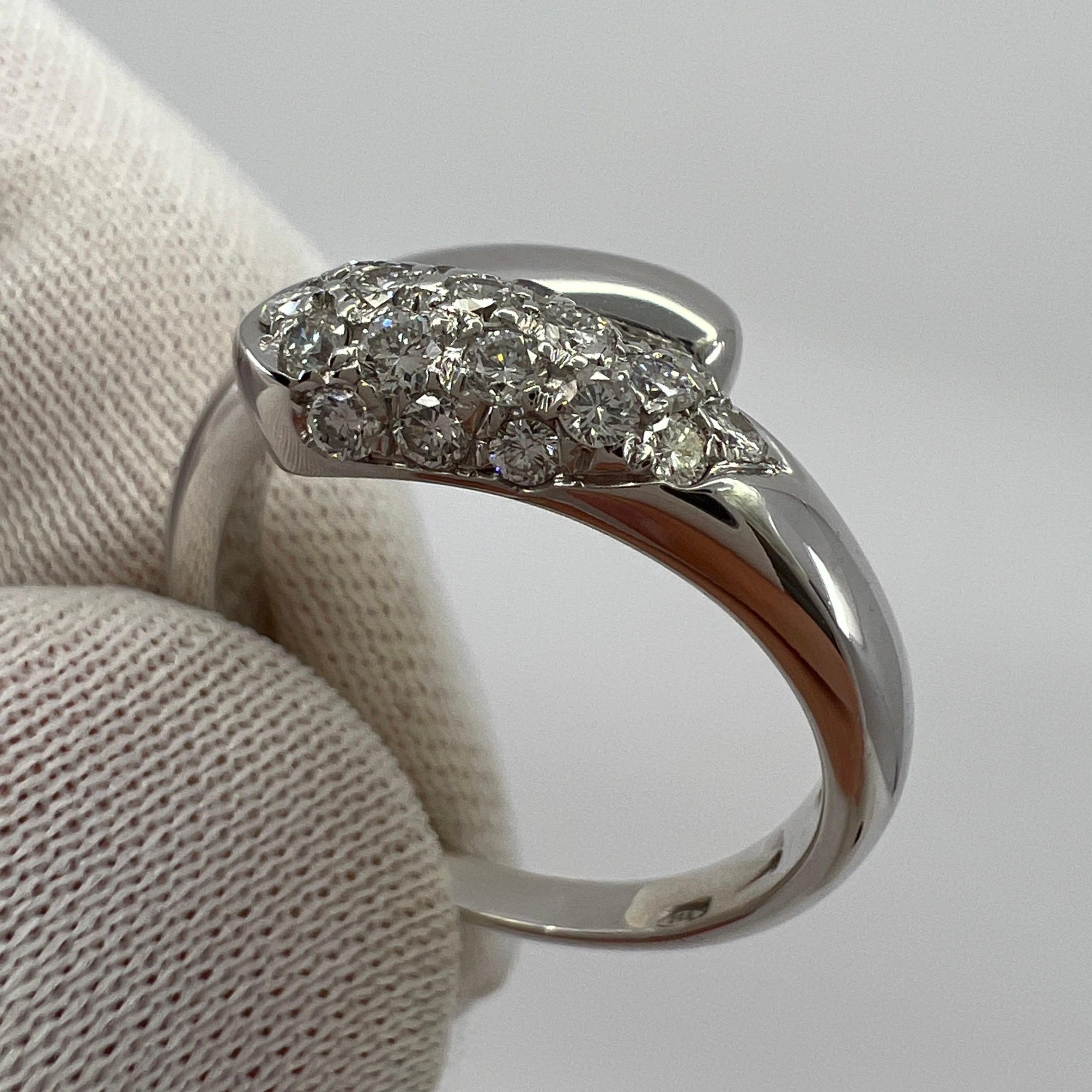 Women's or Men's Bvlgari Bulgari Astrae Diamond Pave 18k White Gold Ring with Box