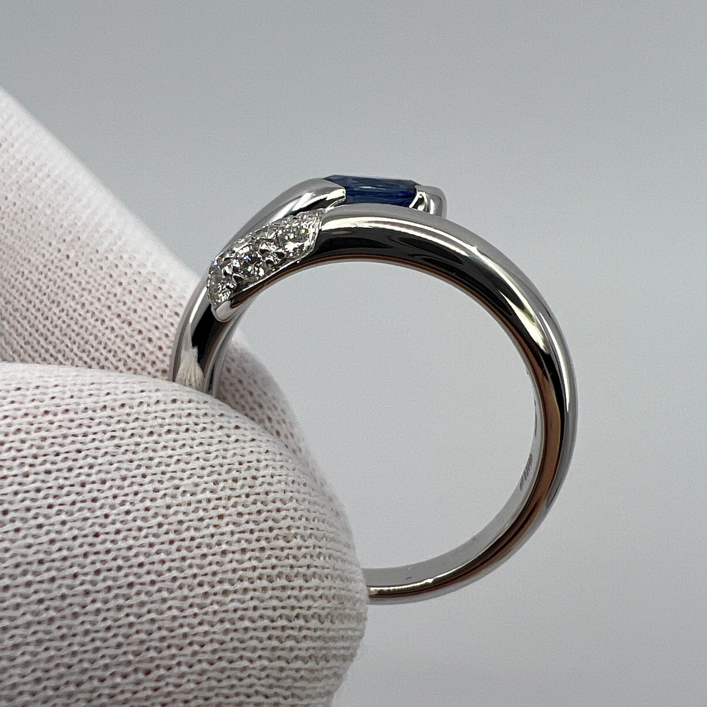 Bvlgari Bulgari Astraea Blue Sapphire and Diamond Oval Cut 18k White Gold Ring 4