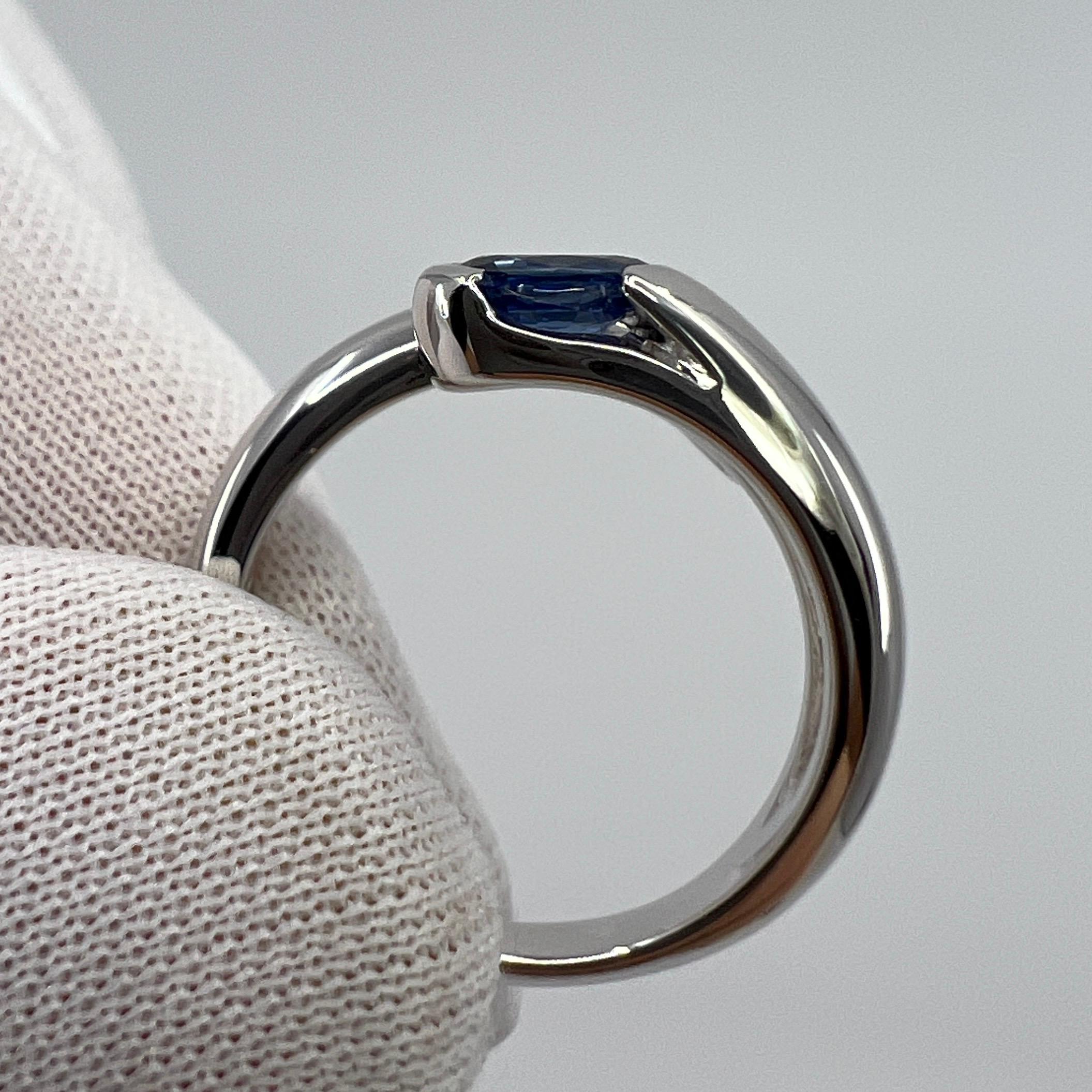 Women's or Men's Bvlgari Bulgari Astraea Blue Sapphire and Diamond Oval Cut 18k White Gold Ring