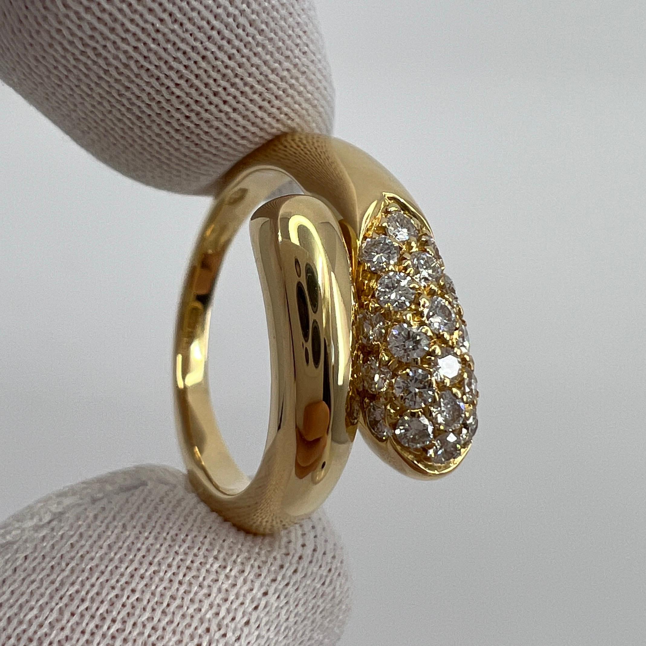 Bvlgari Bulgari Astraea Diamond Pave 18k Yellow Gold Ring with Box US 2