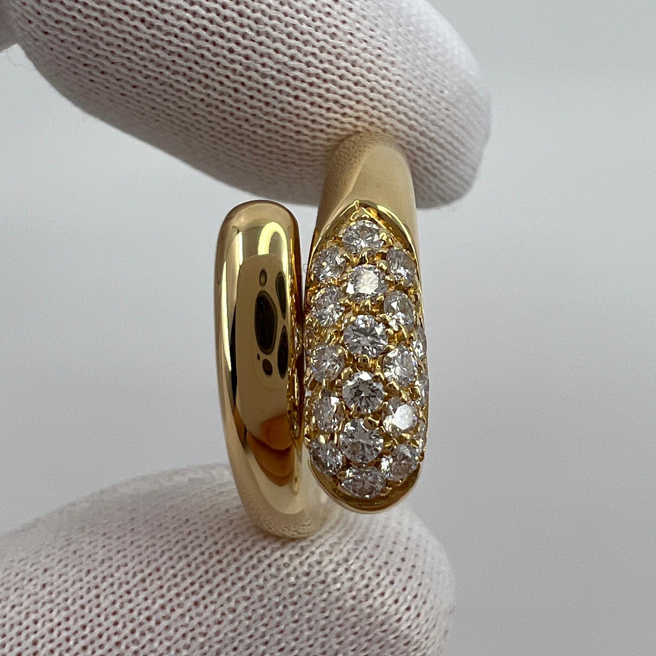 Bvlgari Bulgari Astraea Diamond Pave 18k Yellow Gold Ring with Box US 4