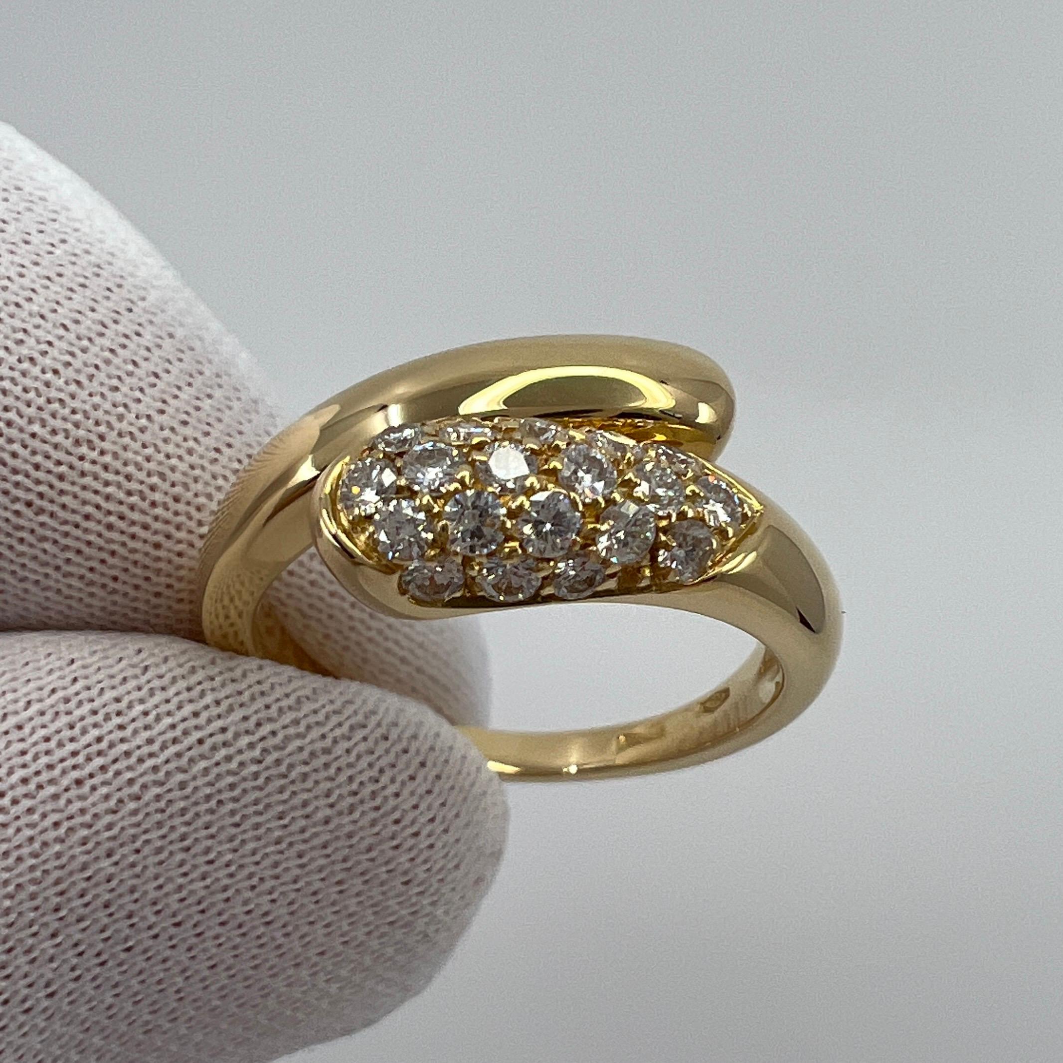 Bvlgari Bulgari Astraea Diamond Pave 18k Yellow Gold Ring with Box US 6